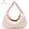 Sacs de soirée SC Marque Vegan Cuir Hobo Sac Tissé À La Main Casual Femme Sac À Main Grande Capacité Patchwork Zipper Femmes Épaule 221125