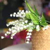 Decorative Flowers Artificial Wedding Arrangement Party Office Home Garden Decoration Flower Realistic Lily Of The Valley Plastic White