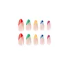 French Wearable Nails Wave Lines Detachable Press On Nails Art Diy Full Cover Manicure Tips Girls Simple Fashion Fake Manicures