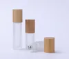 Glass Roll On Bottle with Bamboo Lid for Essential Oils Eco friendly Refillable Clear Perfume Sample Bottles with Stainless Steel Roller Ball SN345