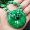 Correntes Jóias Natureza Birmânia Jade Emerald Safe Bule Nelace Corrente de camisola de pingente