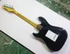 6 Strings Black Electric Guitar with HSH Pickups Yellow Maple Fretboard Customizable