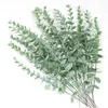 Fleurs décoratives 20pcs plante artificielle feuilles d'eucalyptus faux plastique plantes vertes pour mariage fleur mur décoration de la maison accessoires de photographie