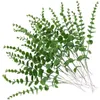 Fleurs décoratives 20pcs plante artificielle feuilles d'eucalyptus faux plastique plantes vertes pour mariage fleur mur décoration de la maison accessoires de photographie