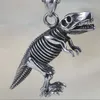 Ancient Silver Dinosaur Pendant Necklace Celtic Skull Stainless Steel Necklaces Chain Man Hiphop Fashion Fine Jewelry