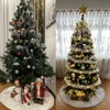 Decorações de Natal 1pc Salia branca de árvore de pelúcia de peles de peles de peles