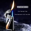 New Blue Flame Metal Crocodile Dolphin Double Fire Lighter Creative Direct Windproof Open Fire Conversion Lighter Man Gift