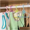 Hooks Rails Retractable Child Clothes Hanger Cartoon Bear Stand Plastic Antiskid Adt Rack Adjustable Second Generation Bathroom Ac Dhsxj