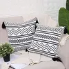 Oreiller Nodic Maroc Boho Couverture Géométrique Noir Blanc Avec Gland Pour Canapé Salon Décor Chenille Taie D'oreiller