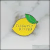 Pins broches email pinnen broches gele citroen fruit badge letter ontwerp schattige broche sieraden 1484 e3 drop levering dhgarden dhose dhose