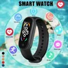 M7 Smart Watch Armbands män Kvinnor Smartband hjärtfrekvens Smartwatch Fitness Tracker Blodtryck Sport Smart Armband för Mi Band 7 Retail Box
