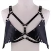 Camisoles & Tanks Harajuku Goth Tassel pu Leather Harness Belt Bondage Bra Women Sexy Tops Club Party Dance festival Rave tassel belts straps