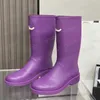 Women Rubber Rain Boots Designer platform PVC Knee Boot 23FW Casual Style Waterproof Welly Boot Luxury Rain boots Water Shoe Soles Outdoor winter boots with box NO431