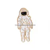 Pins broches astronaut robot planeet vliegtuig broches set 6pcs goud vergulde email verfbadges voor meisjes legering reversspeld denim shirt dhvwy