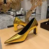 2023 Paris Fashion Show Single Shoes High Heel Leather Female Pointed Professional