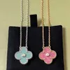 Pendant s Lucky Christmas 2022 Clover New Sapphire Necklace Women's High quality Jewelry Wholale