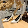 2023 Paris Fashion Show Single Shoes High Heel Leather Female Pointed Professional