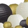 Other Event Party Supplies Decorative Paper Lanterns 20 Pcs Gold White Black Round Japanese/Chinese Lantern Lanterne Papier for Wedding Outdoor Decor 221128