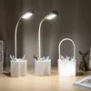 Tafellampen LED -bureau lam met penhouder en opvouwbare buis USB oplaadbaar dimbaar draagbaar licht voor kinderenstudie