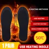 Accessori per parti di scarpe 1 paio di solette USB Intimo termico riscaldato Uomo Sport invernali all'aria aperta Riscaldamento Piedi Scaldacalzino Lavabile 221125