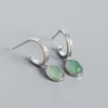 Dangle Earrings Minimalist Green Stones Drop For Women 925 Sterling Silver Earings 2022 Trend Goth Fine Korean Jewelry