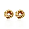 Hoop Earrings 2022 Fashion Gold Color Twist Interweave Weave Chic Circle Round Small Ear Ring Huggies For Women Modern Jewelry