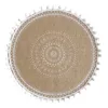 Bord mattor mandala runda placemat boho v￤vda makramtasslar mat koppplatta