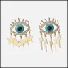 stud Evil Eye Big Artrings أقراط Punk Punk مبالغ فيها بالتنقيط الزخار