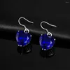 Dangle Earrings Sapphire 925 Gemstone Big Heart For Women Silver Jewelry Fine Wedding Engagement Guests Gift