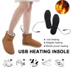 Sko delar tillbehör 1 par USB Intersoles uppvärmda termiska underkläder män vinter utomhus sportvärme fötter varmare strumpdyna tvättbar 221125