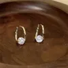 Elegante zircone fiore orecchini a cerchio per le donne ragazze moda catena in metallo Boucle D'oreille Oorbellen gioielli regalo quotidiano