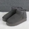 Designer Australie chaussures de botte de neige Classic ultra mini bottes à plateforme bottines noires Charcoal châtaigne mini marron femmes Comfort Sheepskin Shearling chaussure TAILLE 35-41