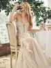 2023 Boho Bohemia Abiti da sposa a sirena sexy con spalle scoperte Sweep train Applique in pizzo Abiti da spiaggia da sposa BC14748 GB1128I