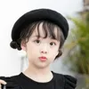 Sombreros Niños Niñas Boina Francesa Sombrero Artista Sólido Gorro Cálido Invierno Otoño 52cm 2-4 Años