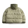 Mens Down Parkas Harajuku gruba kurtka Mężczyźni bawełniany kolor stały kolor Twopiece z kapturem kurtki japońskie swobodne płaszcz oversize zima unisex 221128