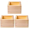 Storage Bottles 3Pcs Wooden Square Sake Cup Japanese Style Simple Holder