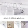 Shower Curtains Curtain For Bathroom With 12 Hooks Polyester Fabric Machine Washable Waterproof