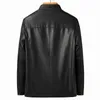 Herrl￤der faux yn-2263 Autumn and Winter Stand Collar Jacket Natural Thin Section Plus Velvet Fashion Motorcykel Youth 221124