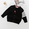 Cardigan Kids Maglione lavorato a maglia a righe Autunno Inverno Boy Girl Pullover Bambini Vestiti morbidi Ragazzi Top Abbigliamento abbigliamento 221128