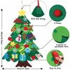 Decorações de Natal Decoração em casa Diy Felt Christmas Tree Wall Holding Artificial Xmas Tree com Papai Noel Snowflakes Ornament Year Kid Presente 221125