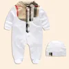 Style pattern stand collar INFANT BODYSUIT mens womens spring autumn long sleeve pure cotton khaki creeper 230322