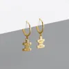 Orecchini pendenti Orecchini in argento sterling 925 Moda Zircone Lettera chiave Ciondolo corto Cartoon Drop Personalità Cute Woman Girl Ear Jewelry