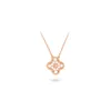 Ожежеелее с клевером IAMOND Lucky Cleef Ожерелья дизайнерские украшения для женских вечеринок рождественский подарок бренд v Золотой розовый золото мужская теннисная цепь серебро