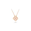 Clover Catada Iamond Lucky Cleef Collares Joya de dise￱ador para mujeres Regalo de Navidad Marca de regalo Letter-V Golden Rose Gold Mens Cadena de tenis Plata