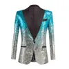 Men's Suits Blazers Discoloration Sequin Shawl Collar Tuxedo Men Wedding Groom Singer Prom Glitter Jacket DJ Club Stage 221124