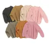 Pullover 1-5 år Vinter Kids Girls Fleece Sticked Sweaters Cotton Autmn Children Long Sleeve Tops Outfits 221128