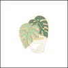 Broches Broches Plante Vert Métal Broches Broche Émail Broches Pour Femmes Hommes Cadeau Mode Jewlery 1454 D3 Drop Delivery Bijoux Dhgarden Dhwfz