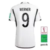 2022 Tyskland Soccer Jerseys Home and Away National Football Uniform No.13 Muller Adult Competition Team anpassade Hummels Kroos Werner Gotze Muller