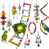 Другие птицы поставляют 10 пакетов, свинг -бужевые игрушки для попугайной гамак -гамак -клетки игрушки с деревянными бусинками, висящими для небольших попугаев 221128