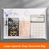 Filing Supplies 25pcs File Bag Transparent Plastic A4 16c Documents Storage Student Organizer Information Pocket Folders Stationery 221128